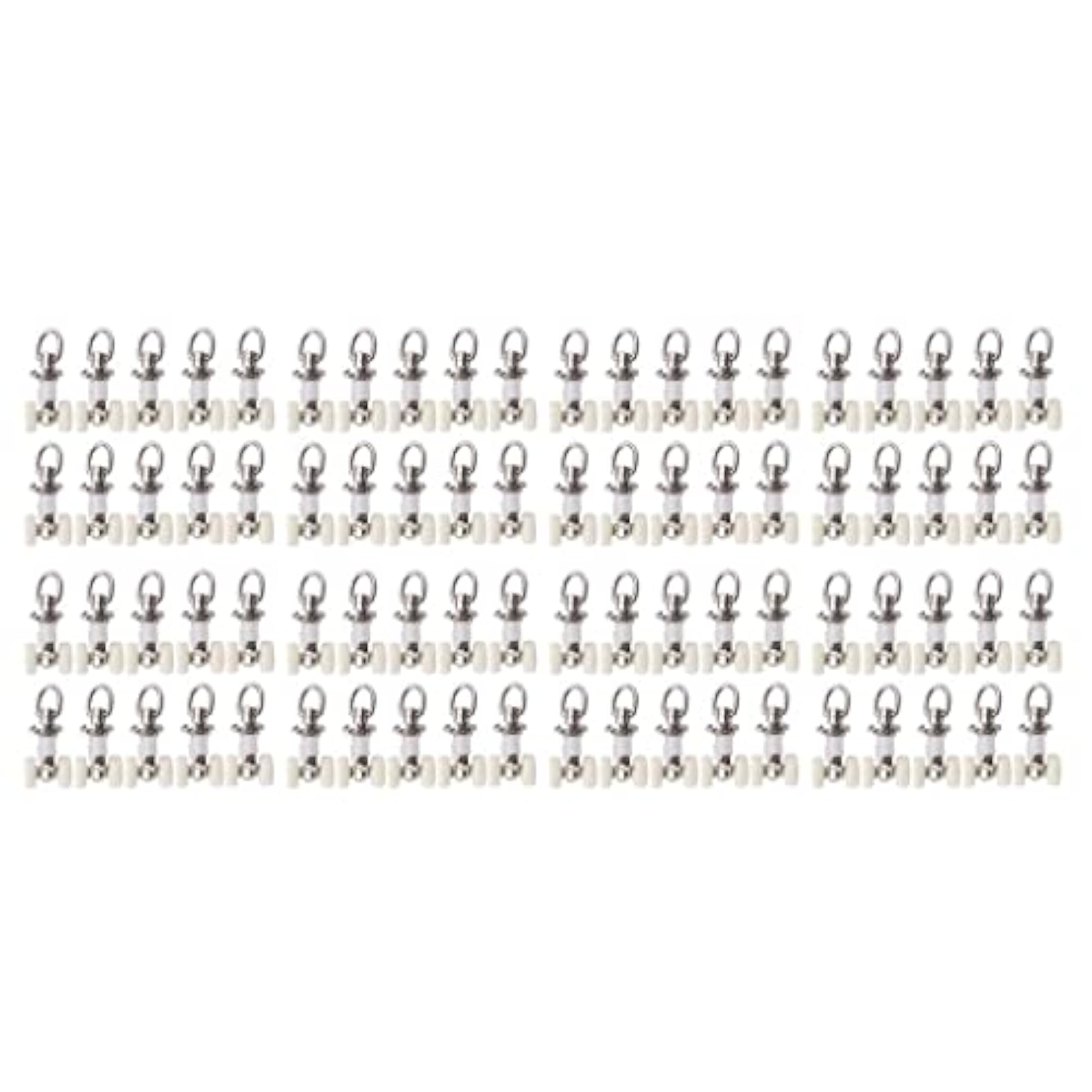 80 Pieces Alloy Curtain Track Glider Rail Slide Wheels